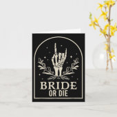 Carte Ou Die Skeleton Main Gothique Bachelorette Party (Fleur jaune)