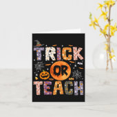 Carte Ou Enseigner Funny Enseignants Halloween Ghost (Fleur jaune)