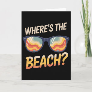 Carte Où est la plage drôle de coucher de soleil vague o