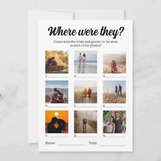 Carte Où Étaient-Ils Photo Devant Jeu (Devant)