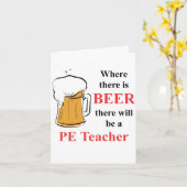 Carte Où il ya de la bière - PE Enseignant (Fleur jaune)