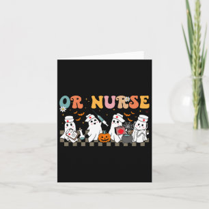 Carte Ou Infirmière Éffrayant Fantôme Halloween mignonne