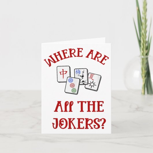 Carte Où Sont Tous Les Jokers Drôle Mahjong (Devant)