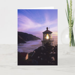 Carte OU, sur la côte de l'Oregon, phare de Heceta Head,