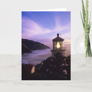 Carte OU, sur la côte de l'Oregon, phare de Heceta Head,