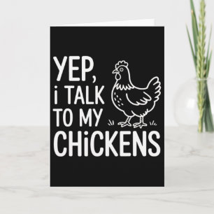 Carte Ouais, je parle à mes poules Poulailler drôle de p