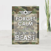 Carte Oubliez le calme amusant Camo Militaire BMT Format (Devant)