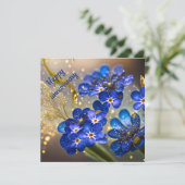 Carte Oubliez-moi-fleur pas avec accents or (Debout devant)