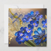 Carte Oubliez-moi-fleur pas avec accents or (Devant)