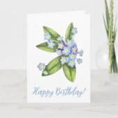 Carte Oubliez-moi pas botanique affaires heureux anniver (Devant)