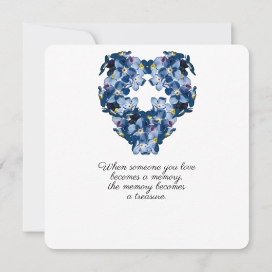 Carte Oubliez-moi pas Floral Heart Design 8 Photos Colla (Dos)