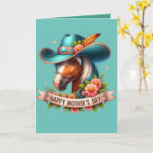 Carte Ouest Cheval Fête des Mères 1 Personnalisé (Fleur jaune)