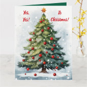 Carte Oui à Noël ! (Fleur jaune)