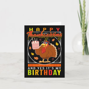 Carte Oui C'est mon anniversaire Turquie Automne Costume