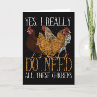 Carte Oui, j'ai vraiment besoin de toutes ces poules Fer