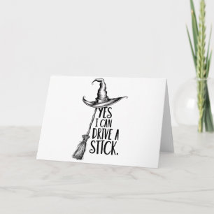 Carte "Oui Je Peux Conduire Une Bâche" Sorcière Pun