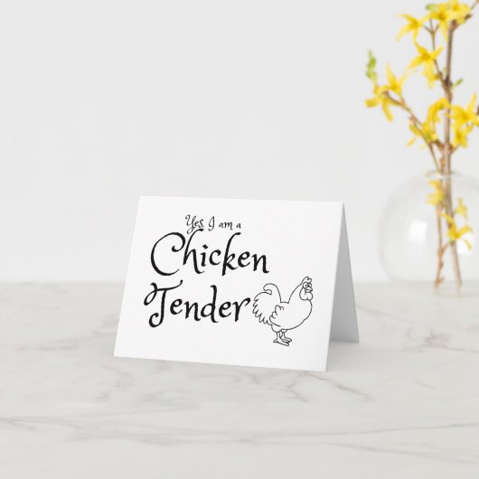 Carte Oui Je suis un Poulets Tender avec Coq Outline BLA (Fleur jaune)