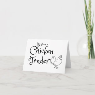 Carte Oui Je suis un Poulets Tender avec Coq Outline BLA