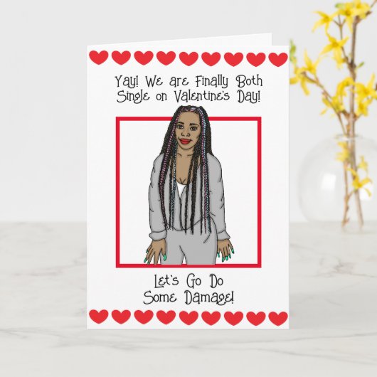 Carte Oui, nous sommes tous les deux célibataires le jou (Fleur jaune)