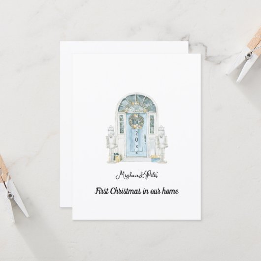 Carte Our First Christmas in Our New Home Card (Devant/Arrière en situation)