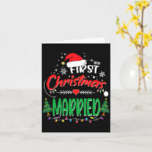 Carte Our First Christmas Married Newlywed Mr And Mrs (Fleur jaune)