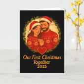 Carte Our First Christmas Together 2025 Matching Couple  (Fleur jaune)