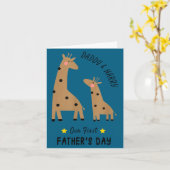 Carte Our First Father's Day 2026, Funny Giraffe Gift Da (Fleur jaune)