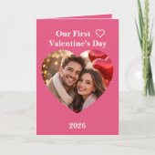 Carte Our First Valentine’s Day Folded Greeting Card (Devant)