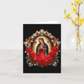 Carte Our Lady Guadalupe Saint Virgin Mary In Roses Flow (Fleur jaune)