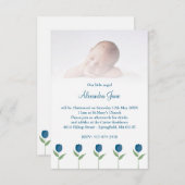 Carte Our Little Angel Quote for Baby Baptism with Tulip (Devant / Derrière)
