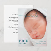 Carte Our Little Miracle Baby Announcement card (Devant / Derrière)