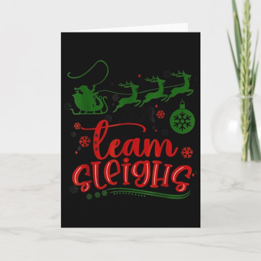 Carte Our Team Sleighs Reindeer Santa Claus Xmas Office (Devant)