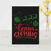 Carte Our Team Sleighs Reindeer Santa Claus Xmas Office (Fleur jaune)