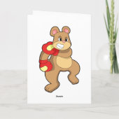 Carte Ours à la boxe avec gants de boxe (Dos)