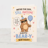 Carte Ours Anniversaire Sauvage (Devant)