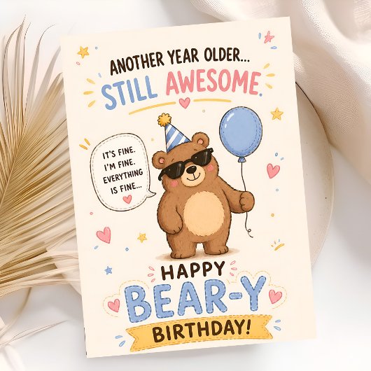 Carte Ours Anniversaire Sauvage