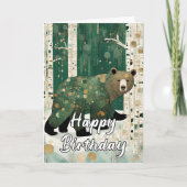 Carte Ours Art Nouveau Personnalisé Anniversaire (Devant)