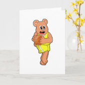 Carte Ours au basket-ball (Fleur jaune)