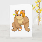 Carte Ours au sport de football (Fleur jaune)