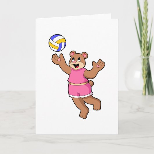 Carte Ours au sport de volley-ball (Devant)