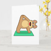 Carte Ours au Yoga Fitness (Fleur jaune)
