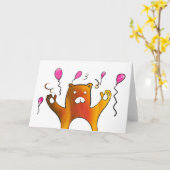 Carte Ours avec ballons (Fleur jaune)