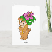 Carte Ours avec fleur d'Hibiscus (Dos)