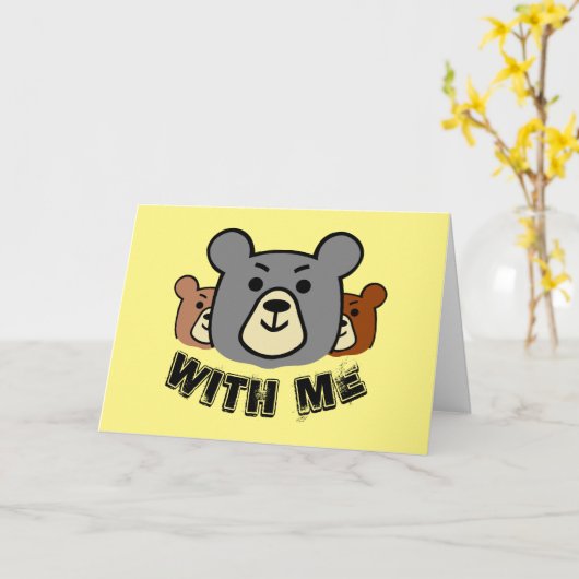 Carte Ours Avec Moi, Ours (Fleur jaune)