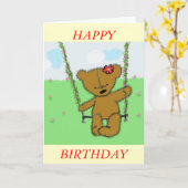 Carte ours balançant (Fleur jaune)