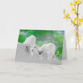 Carte Ours blancs, petits animaux et lumières du nord (Fleur jaune)