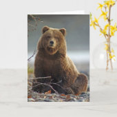 Carte Ours Brown d'Alaska chez Kenai NWR, Alaska (Fleur jaune)
