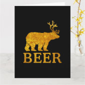 Carte Ours cerf ou bière gras Silhouette (Fleur jaune)