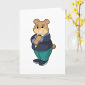 Carte Ours comme chambre avec costume (Fleur jaune)