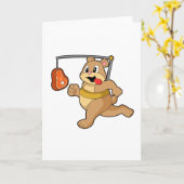 Carte Ours comme coureur (Fleur jaune)